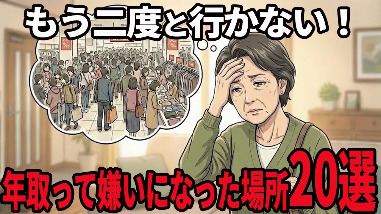 【シニアあるある】年齢とともに嫌いになった場所 20選紹介します