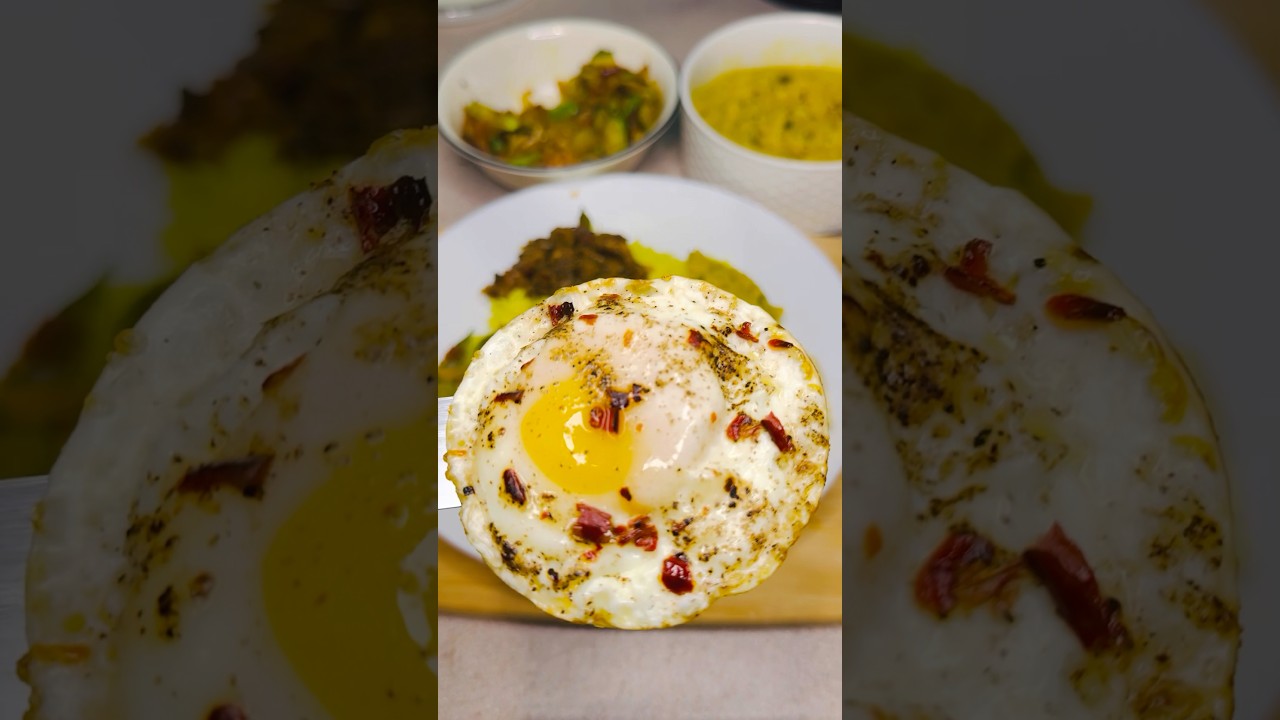 Quick Lunch Prep: Yellow Rice, fried egg, Dried Anchovies fry, Dal, Soya Curry & Veg Sides 