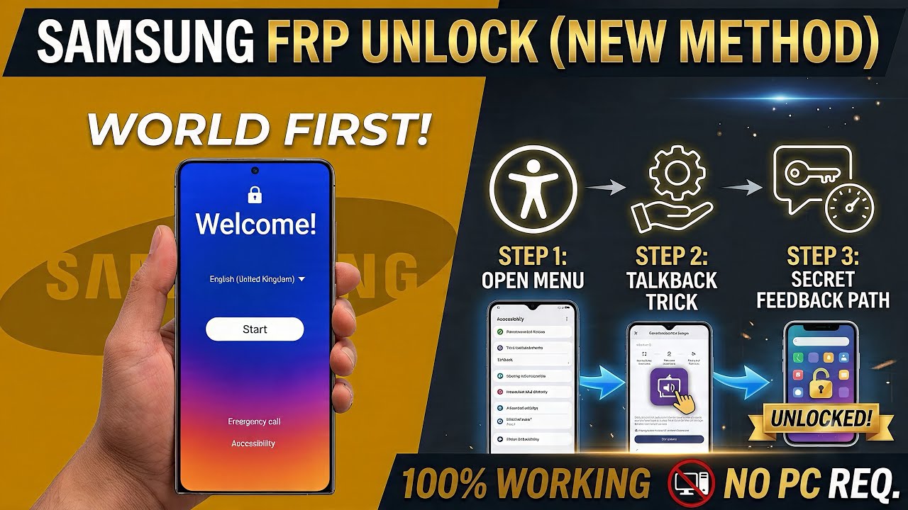 FIRST ON YOUTUBE! Samsung FRP Bypass 2026 | All Android 13&ndash;16 | No PC Needed | Google FRP Removal