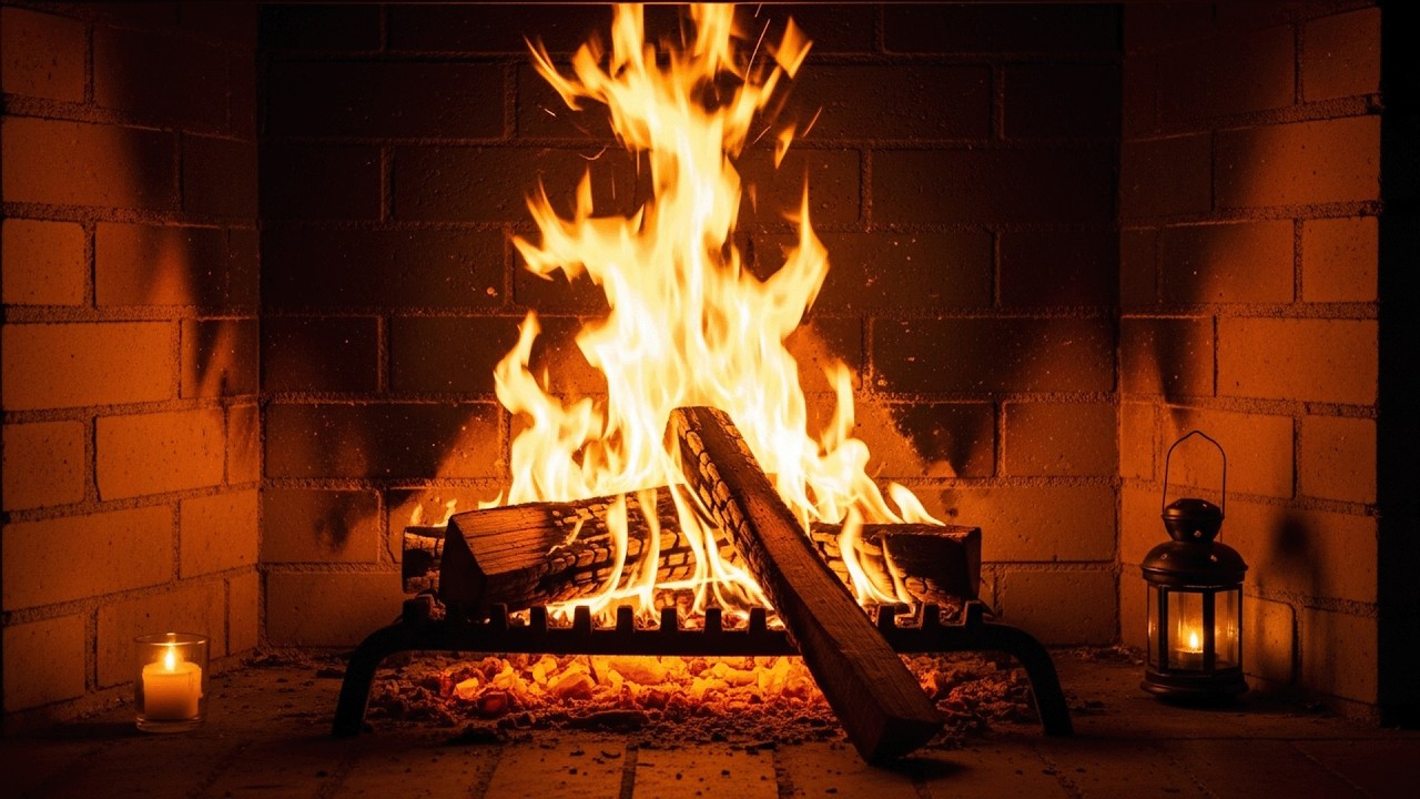 Slow Burning Fireplace 🔥 Real Crackling Fire for Cozy Nights
