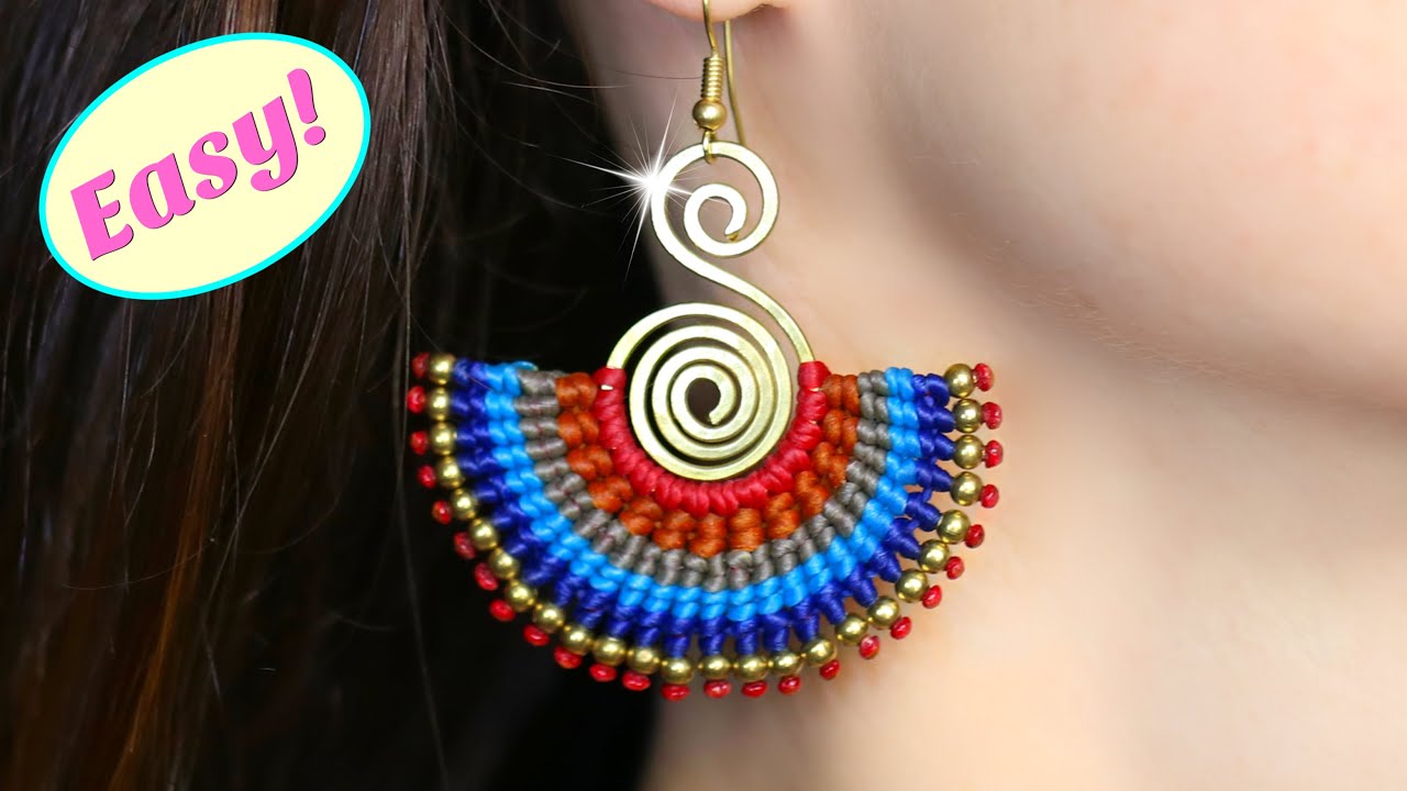 DIY MACRAME Earrings - Trying Macrame For The First Time! :)