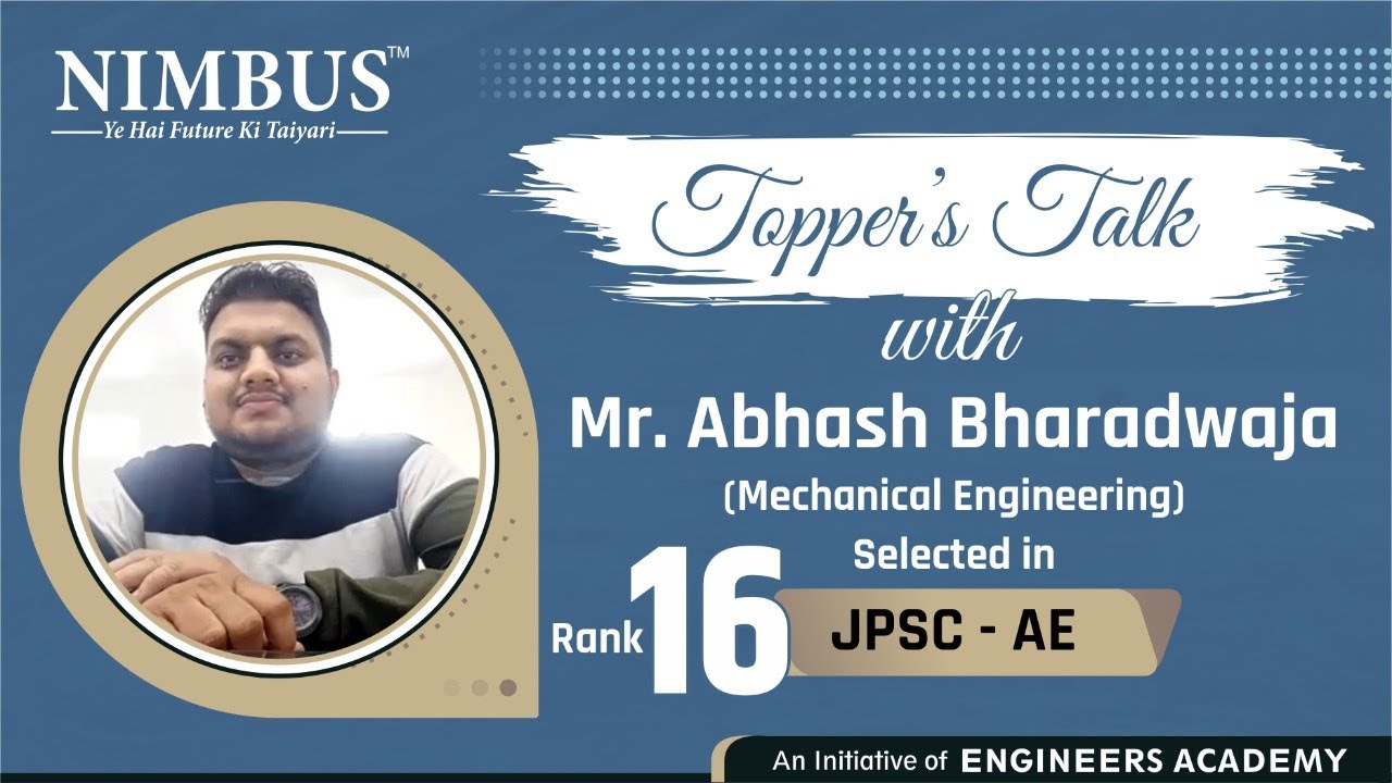Toppers Talk | Congratulations Mr. Abhash Bharadwaja Selected In JPSC AE (Rank 16) | ME | #EA_India