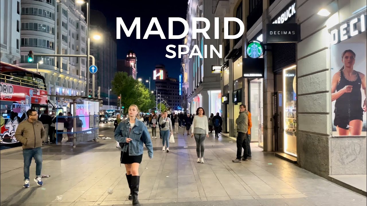 Мадрид, Испания 🇪🇸 Пешеходная экскурсия в формате 4K HDR — апрель 2023 г.