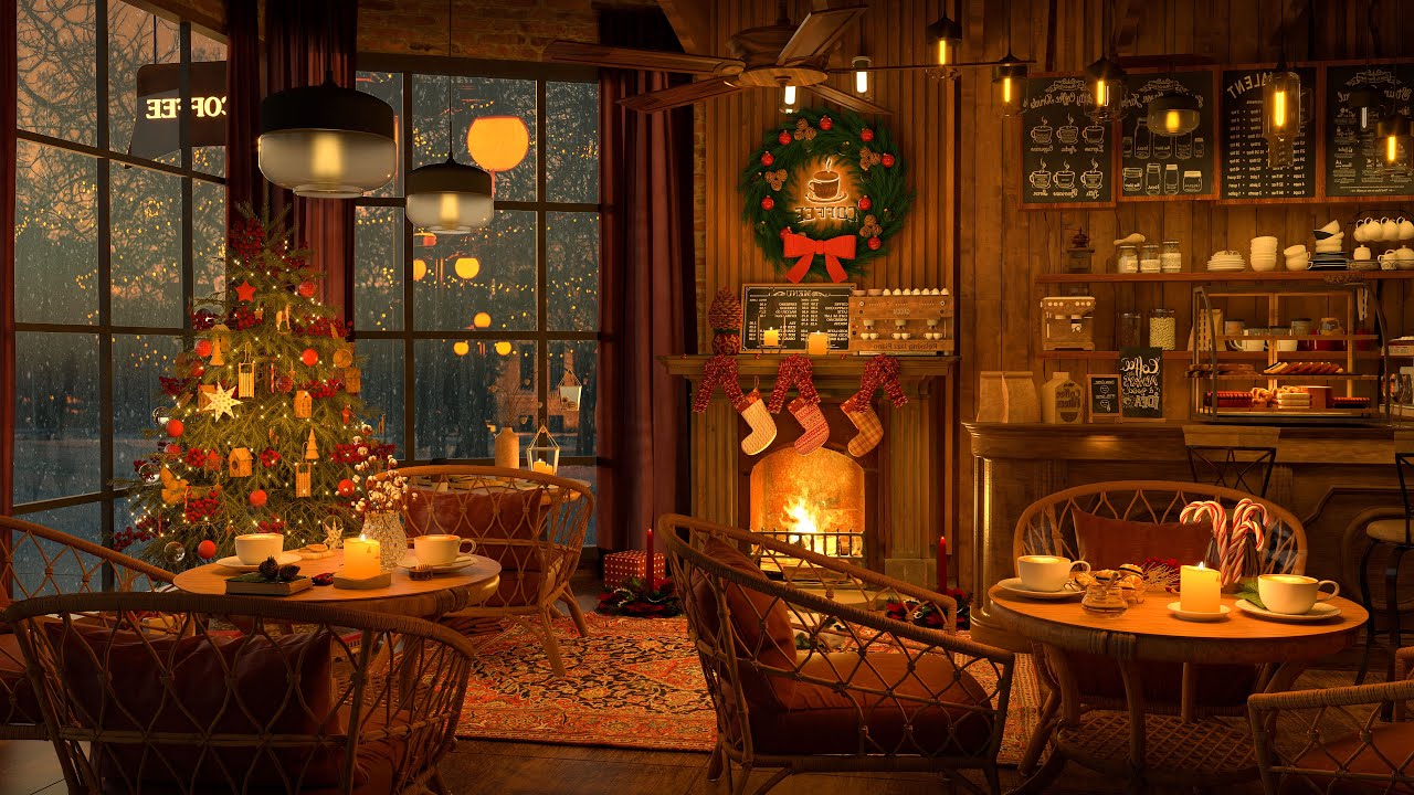 Cozy Christmas Cafe Ambience - Relaxing Instrumental Jazz Music to Relax/Study/Work to