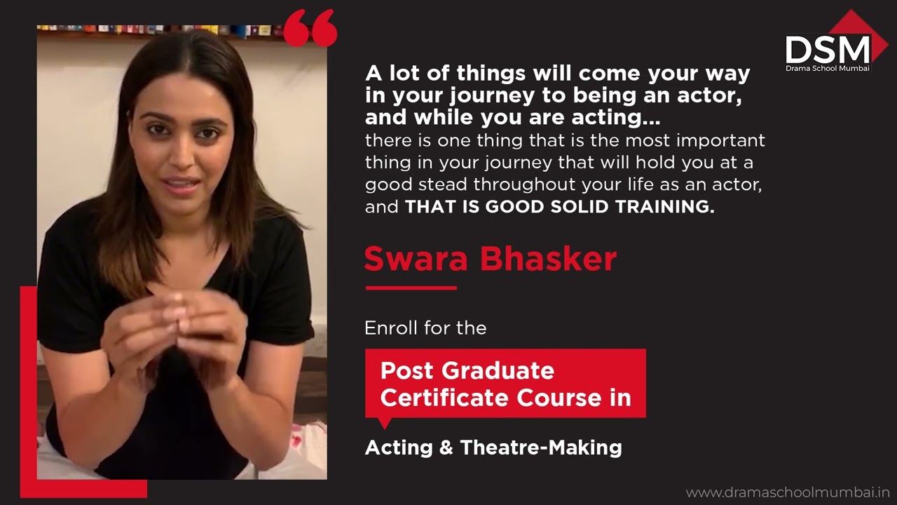 Swara Bhasker on pursuit of acting dreams with Drama School Mumbai