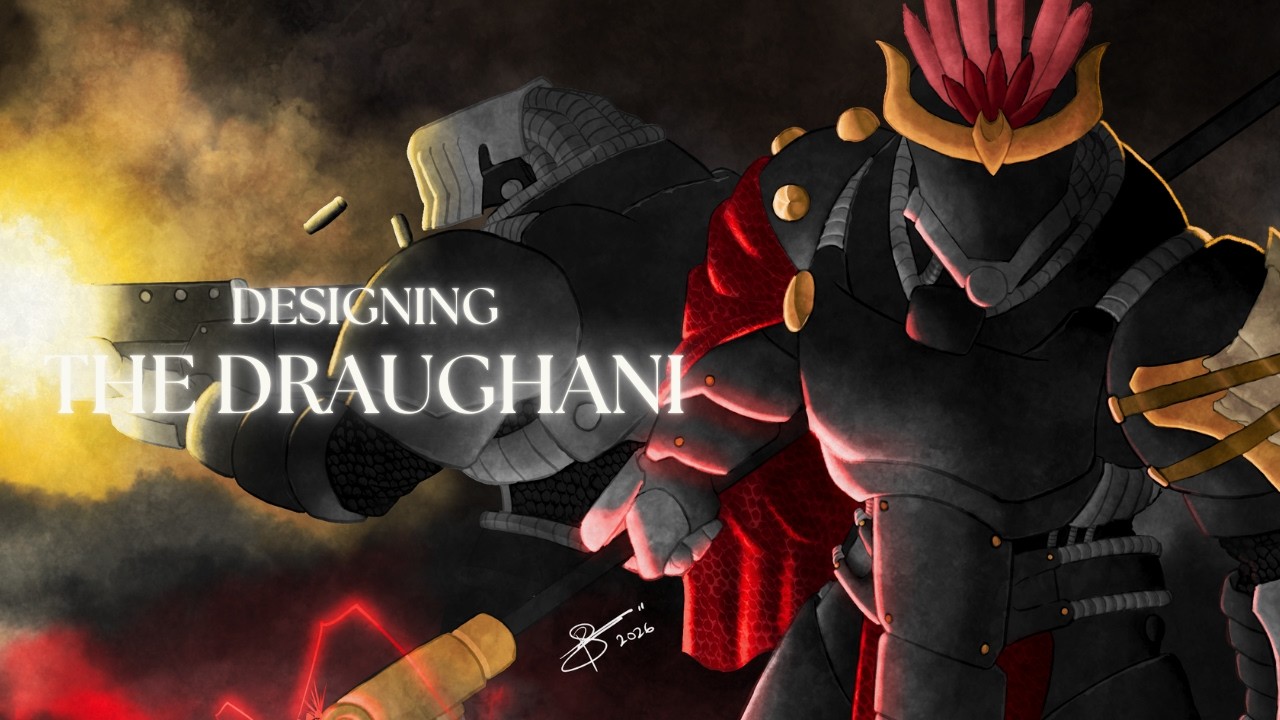 I'm drawing the BLOOD RED STARS' version of the DRAGONBORN