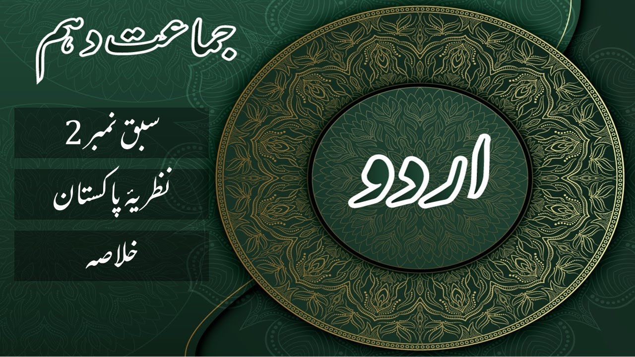 Sabaq No. 2 Nazria Pakistan نظریہ پاکستان Urdu Class 10th |Khulasa| by |Mannan Education|