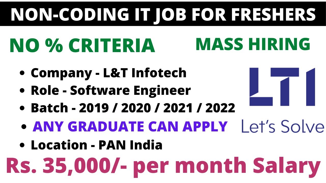 LTI hiring non-engineering candidates | Bsc BCA Msc MCA Diploma elligible | Apply now | Off campus