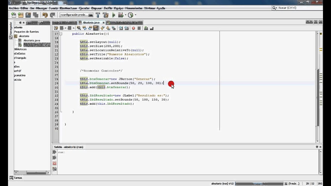 Java Swing Ejercicio 1 (Generando Numeros Aleatorios)