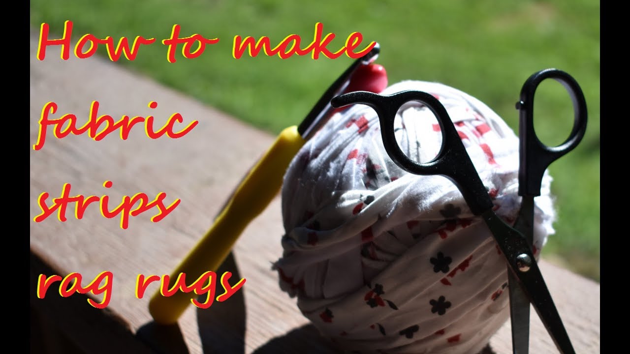 Beginners how to make fabric strips, no sew. For rag rugs. How to crochet with fabric strips.