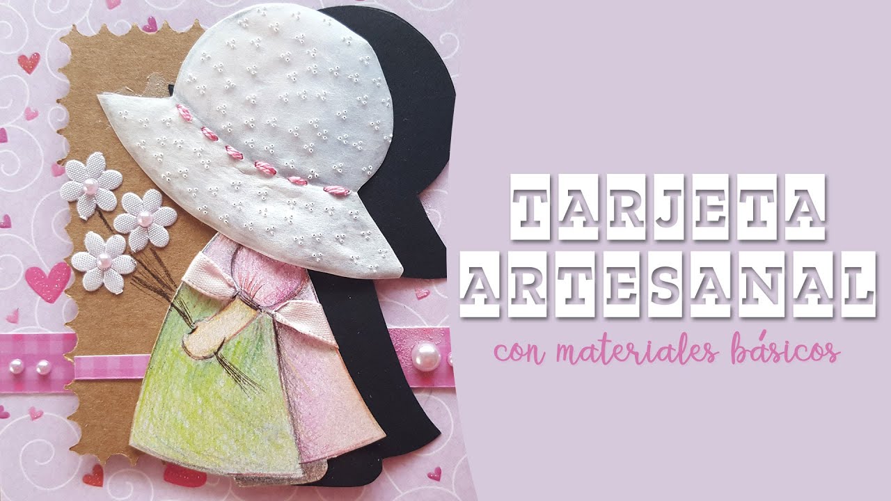 Tarjeta artesanal con materiales básicos | Tutorial