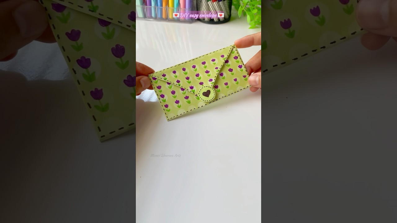 Easy envelope tutorial 💌🌷💜 #paperenvelop #papercraft #easycraft #tutorial #aestheticdiy #trending