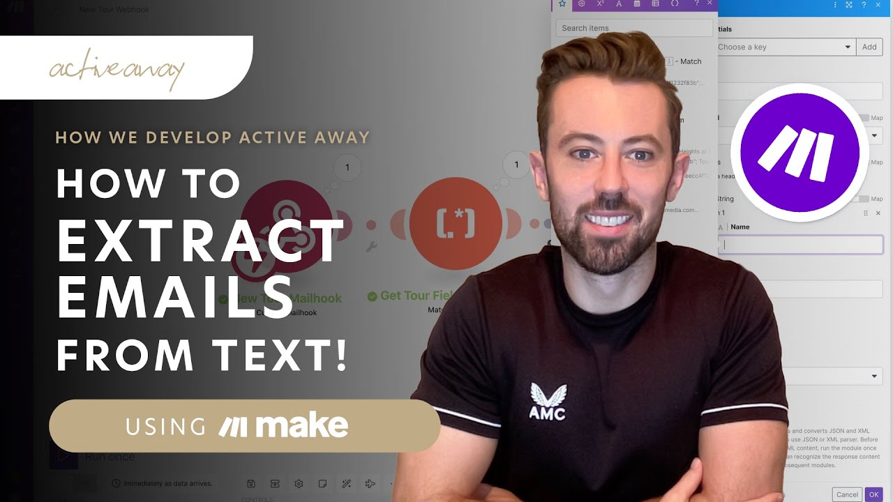 Extracting Email Addresses from a Text String | Make.com 🤖