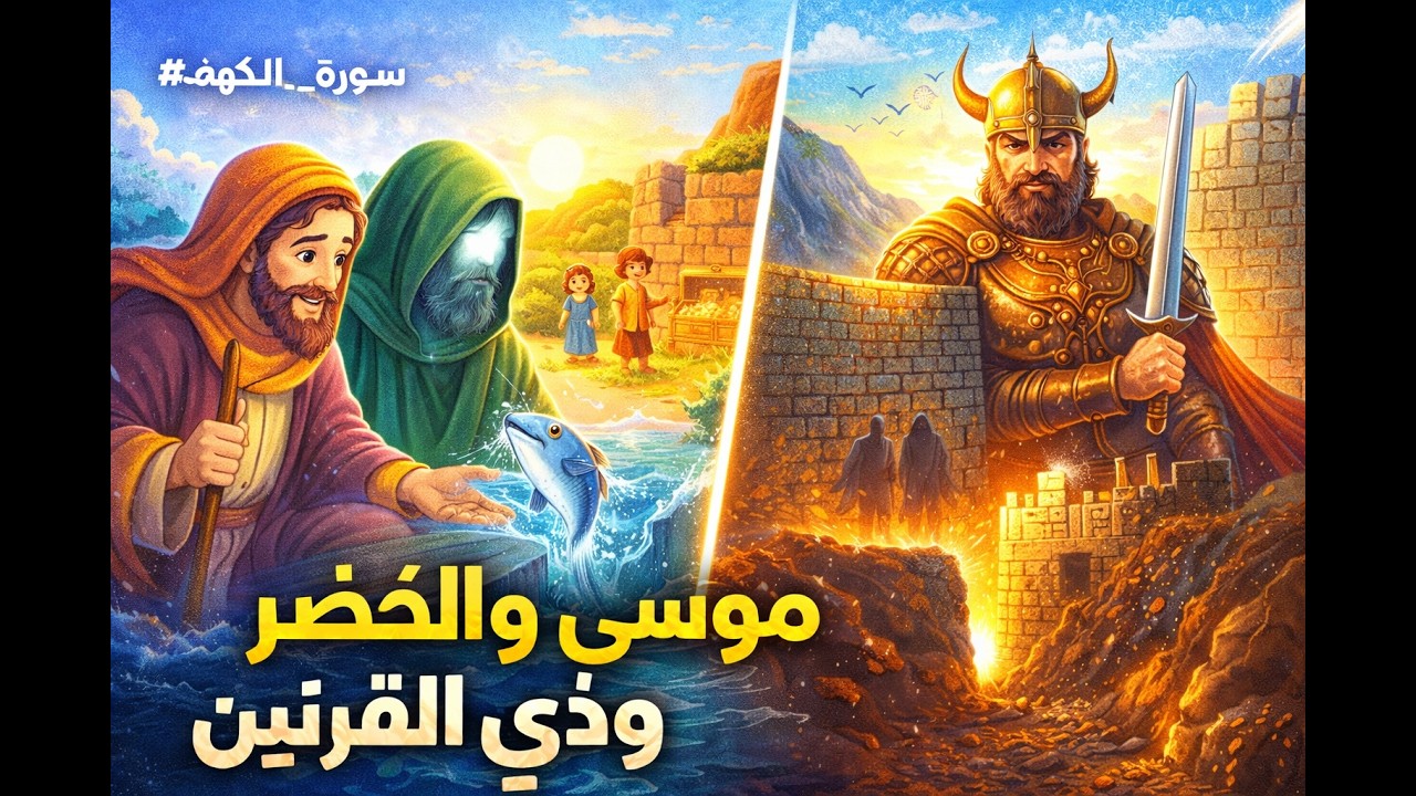 حكايات قرآنية ممتعة للأطفال II موسى والخِضر وذي القرنين  :  قصص قبل النوم  II سورة الكهف