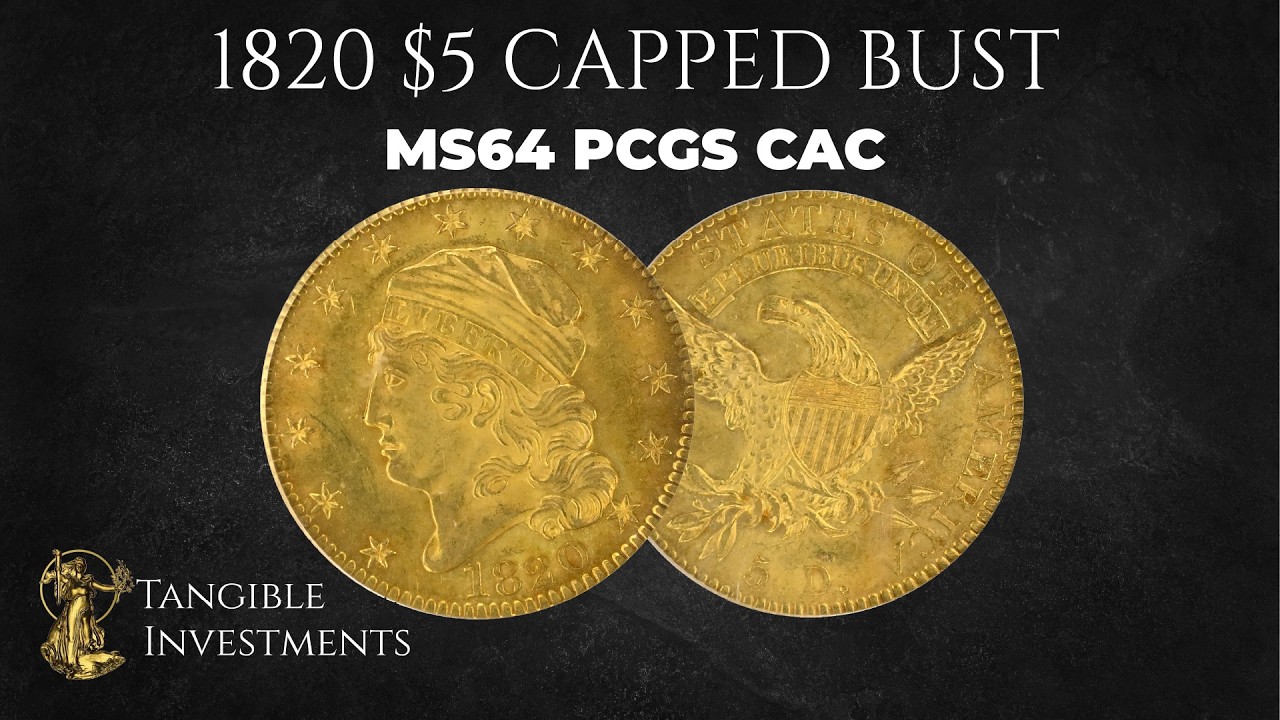 1820 $5 Capped Bust Gold Coin PCGS MS64 CAC | Rare Coin With 164% Auction Growth
