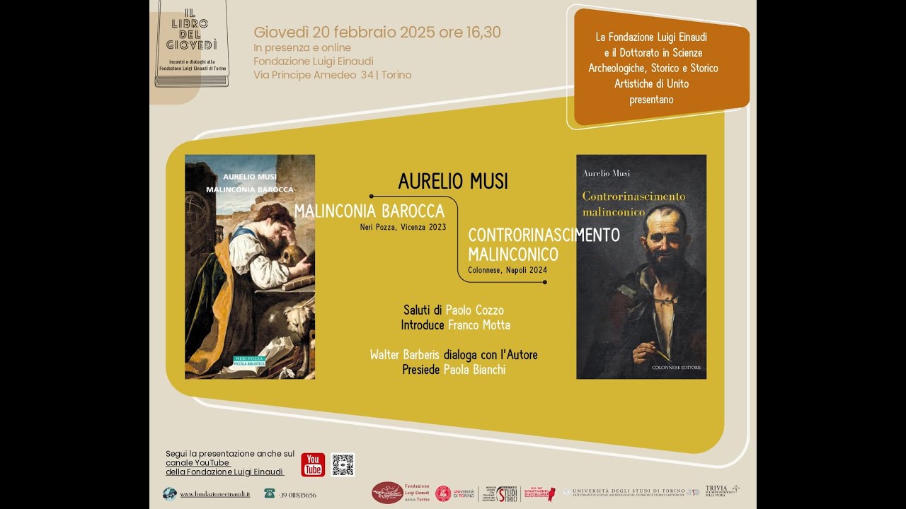 Il libro del gioved&igrave;: Malinconia barocca | Controrinascimento malinconico