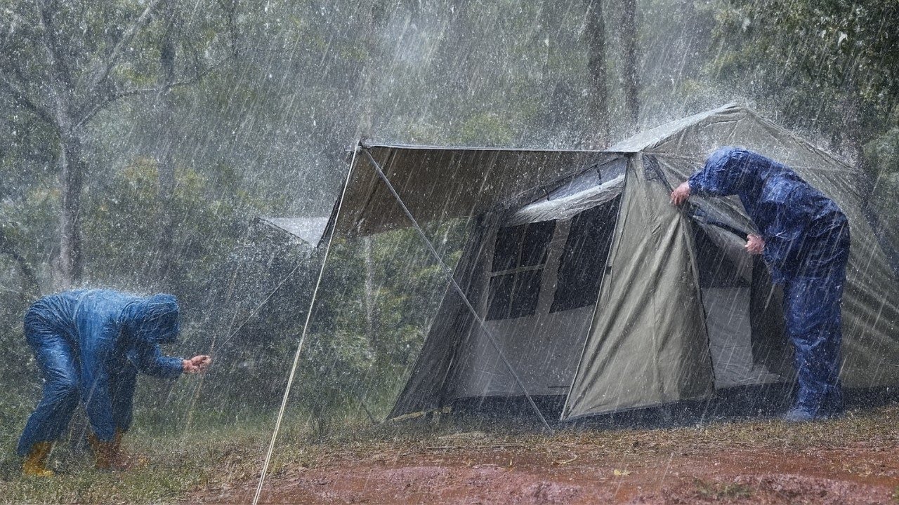 HEAVY RAIN AND RELAXING IN THE FOREST || CAMPING IN HEAVY RAIN 🌧 ASMR