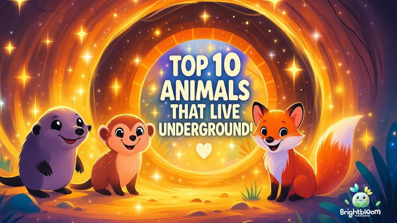 Top 10 Animals That Live Underground 🐾🌎 | Cozy Burrows & Hidden Creatures for Kids!