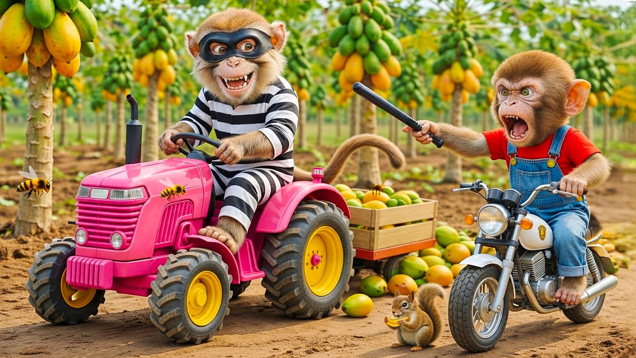 Monkey NaNa Farm Trip Turns Into CHAOS When a Cow Falls Into a Pond—His Smart Rescue Will Amaze You!