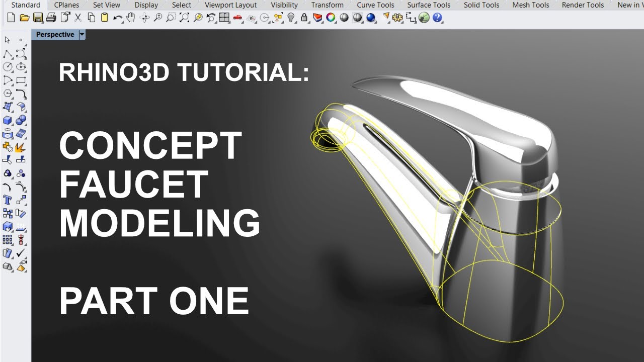 Rhino 3D Product Modeling Tutorial: Concept Faucet (Part 1 of 5) [犀牛3D教程：水龙头建模]
