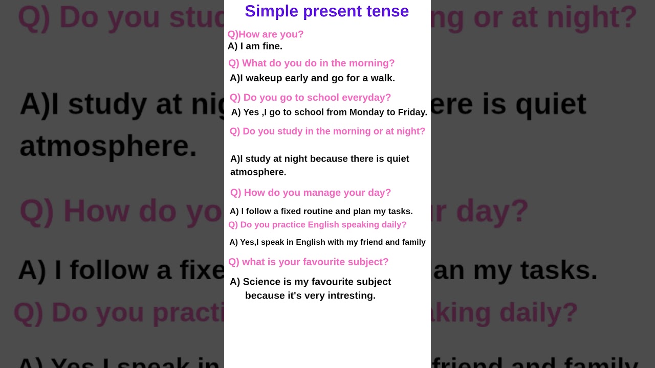 Simple Present Tense Q&A for Beginners | Spoken English Practice