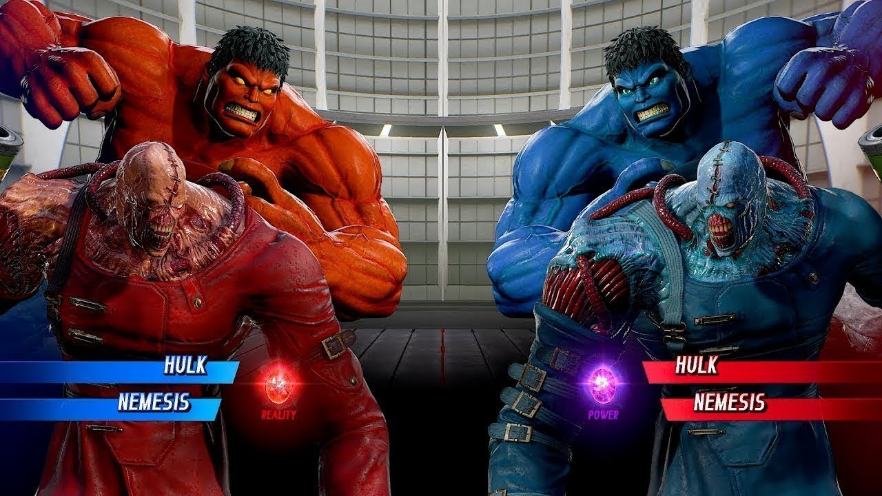 Red Hulk & Nemesis Vs Blue Hulk & Nemesis [ Hard AI ] | Marvel vs Capcom: Infinite