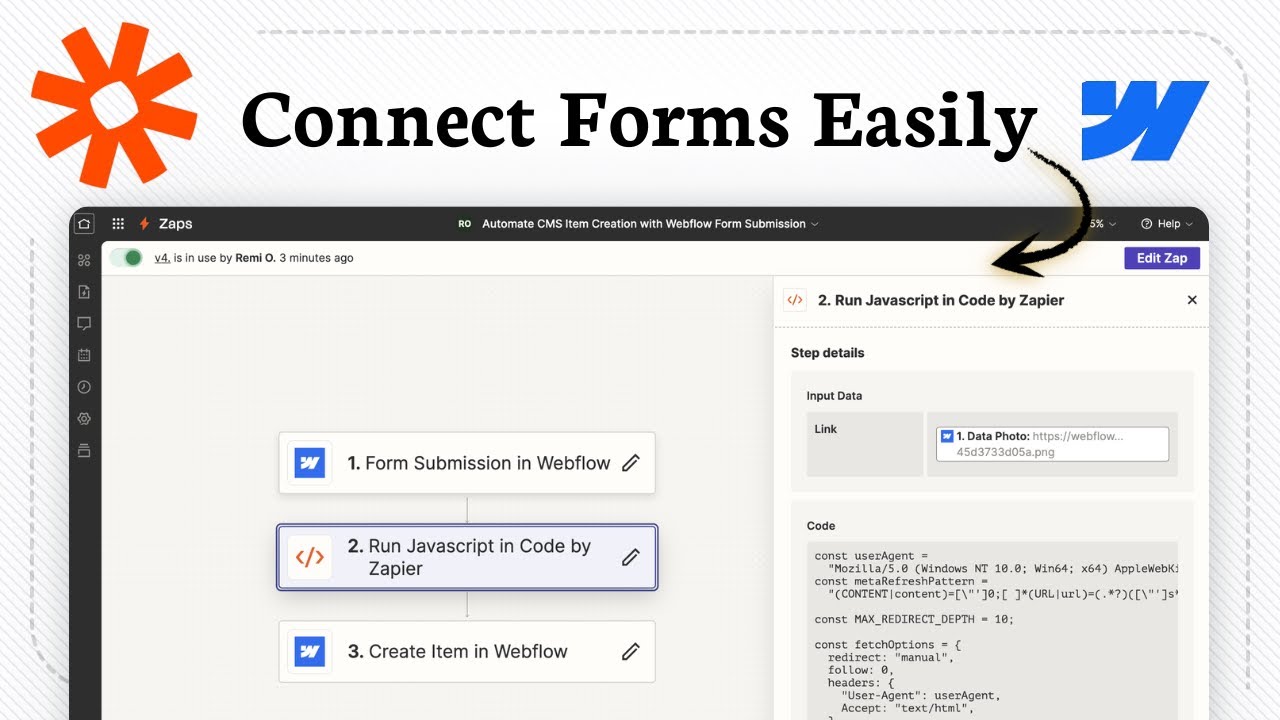 How to Connect Webflow Forms with Zapier (connect form submissions)