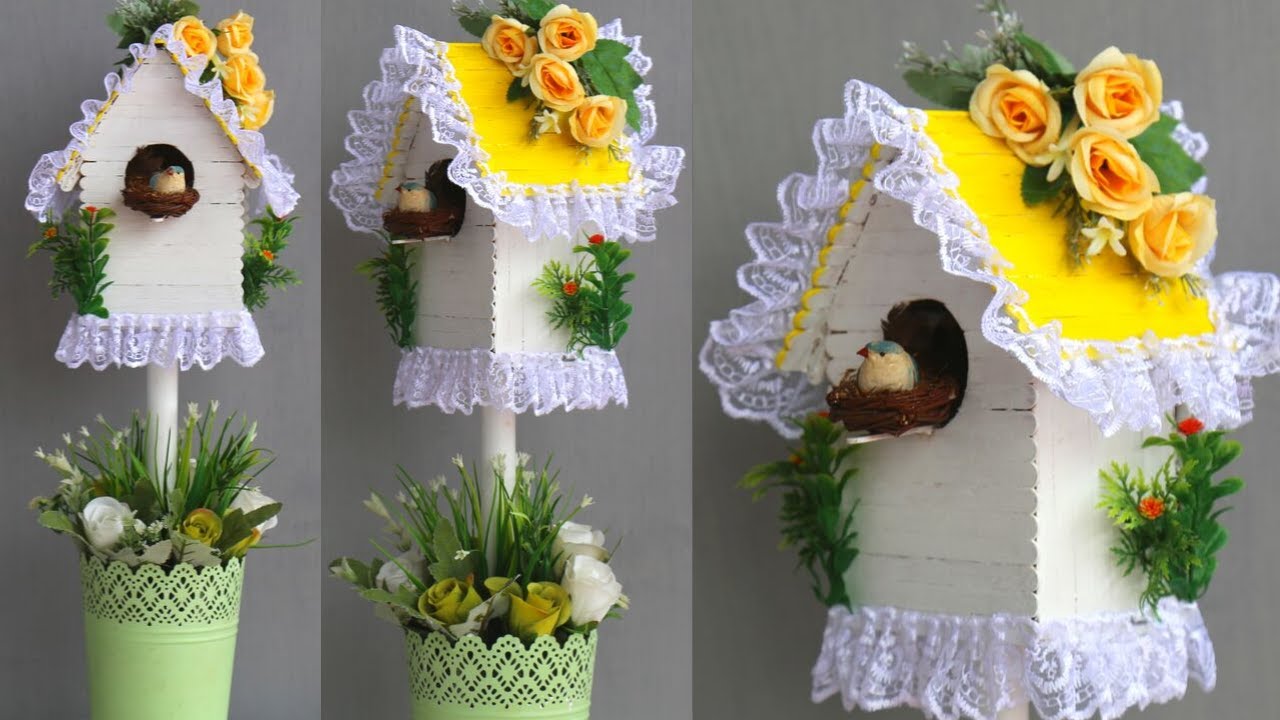 ice cream stick crafts for birdhouse || DIY || home decor crafts | popsicle stick crafts