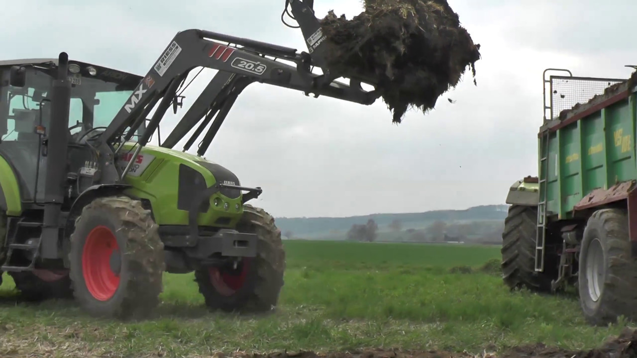Claas Ares 617 und Arion 410 *Miststreuen*