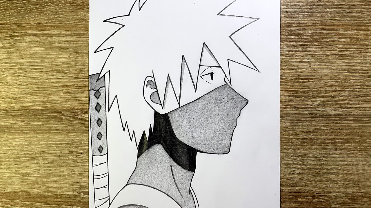 Dessin anime facile | Comment dessiner Kakashi | Dessin de Kakashi étape par étape