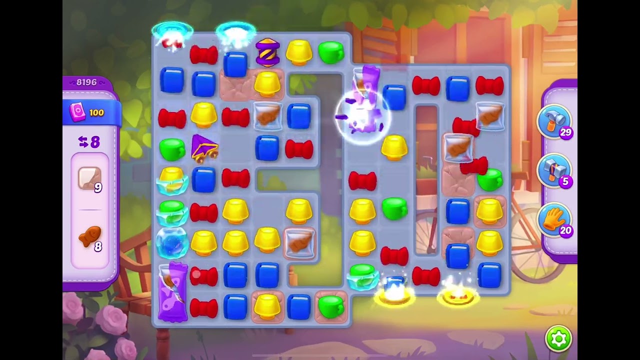 HomeScapes Level 8196 no boosters (16 moves)