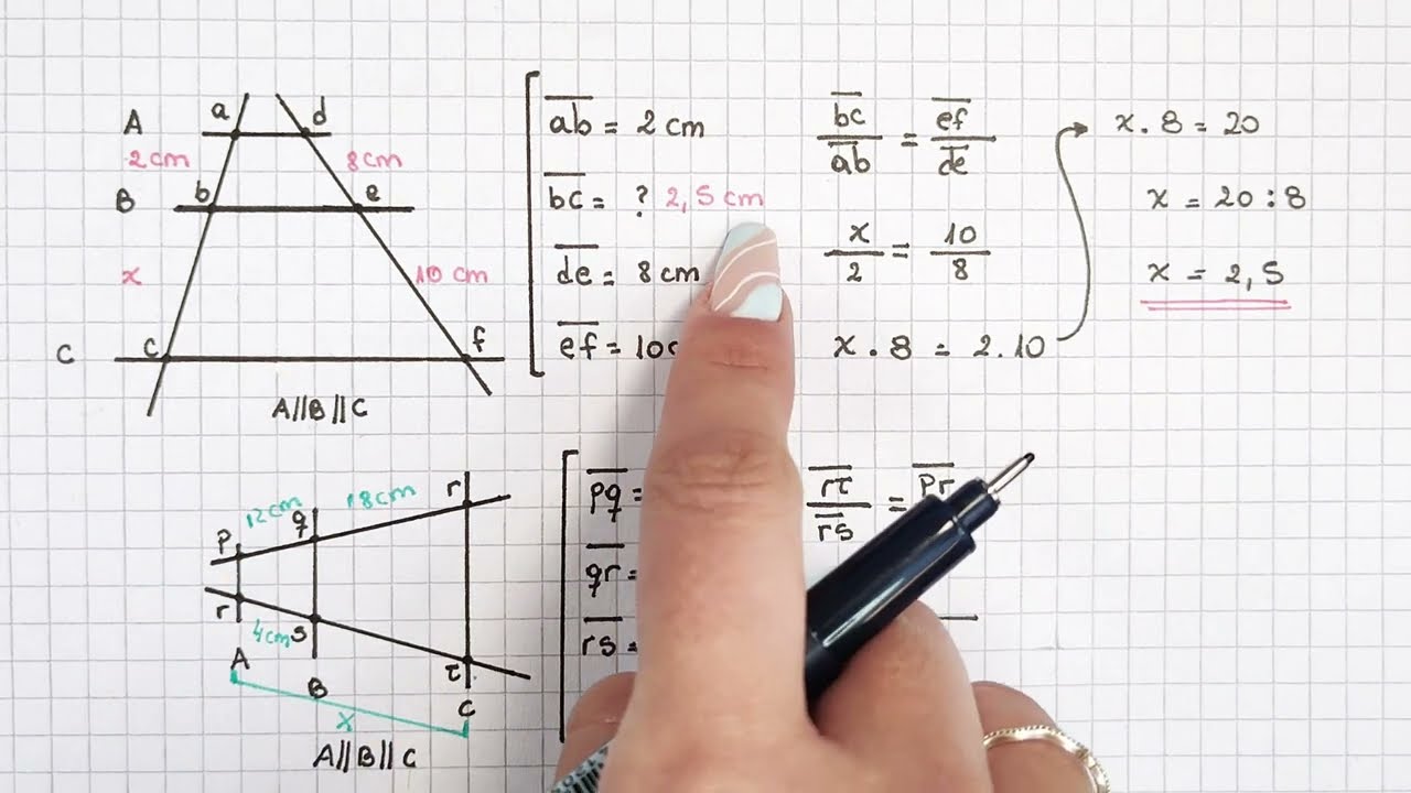 TEOREMA DE THALES - Pte 3 -Cómo calcular la longitud de los segmentos desconocidos