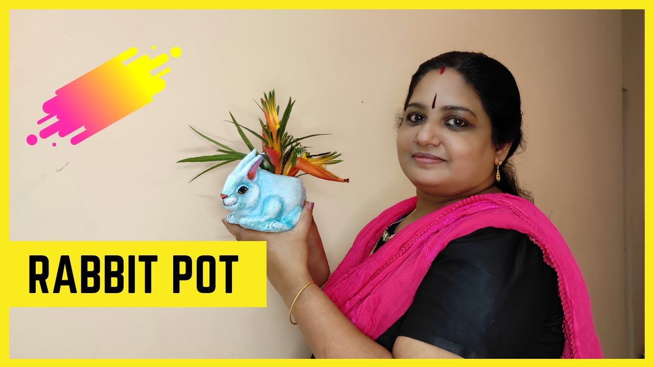 How To Make Rabbit Pot Using Wall Putty