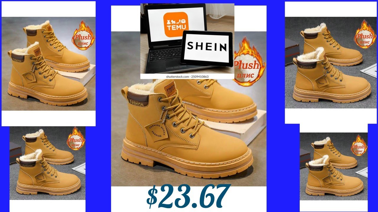 🛒 MEN'S SNOW BOOTS, WINTER WARM SHOES, ANTI-SLIP HIKING BOOTS WITH FLEECE LINING - IDEAL FOR OUTDOOR