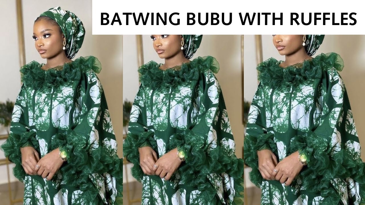 How to Cut and Sew Batwing Bubu With Ruffles