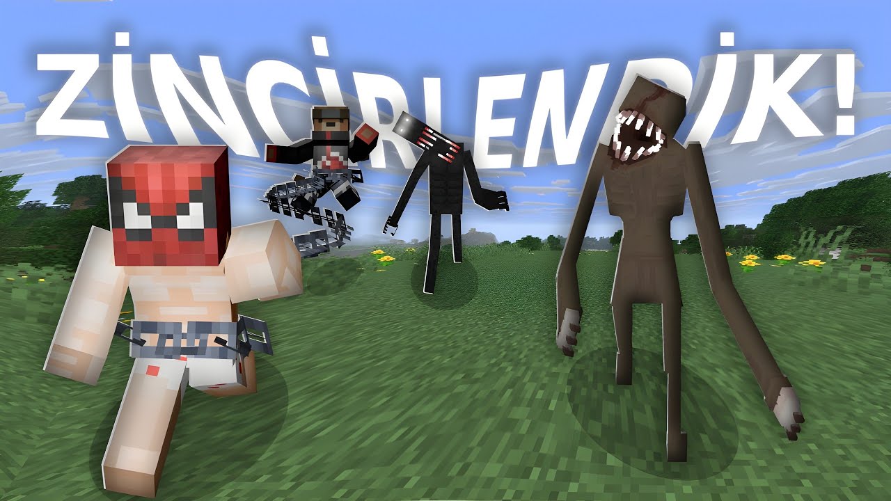 2 Aptal Minecraft Korku Modlarıyla BİRBİRLERİNE ZİNCİRLİ Bir Şekilde Hayatta Kalmaya Çalışıyor