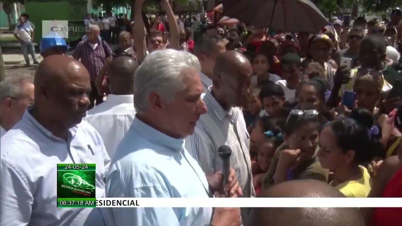 Presidente de Cuba recorre el municipio de San Luis