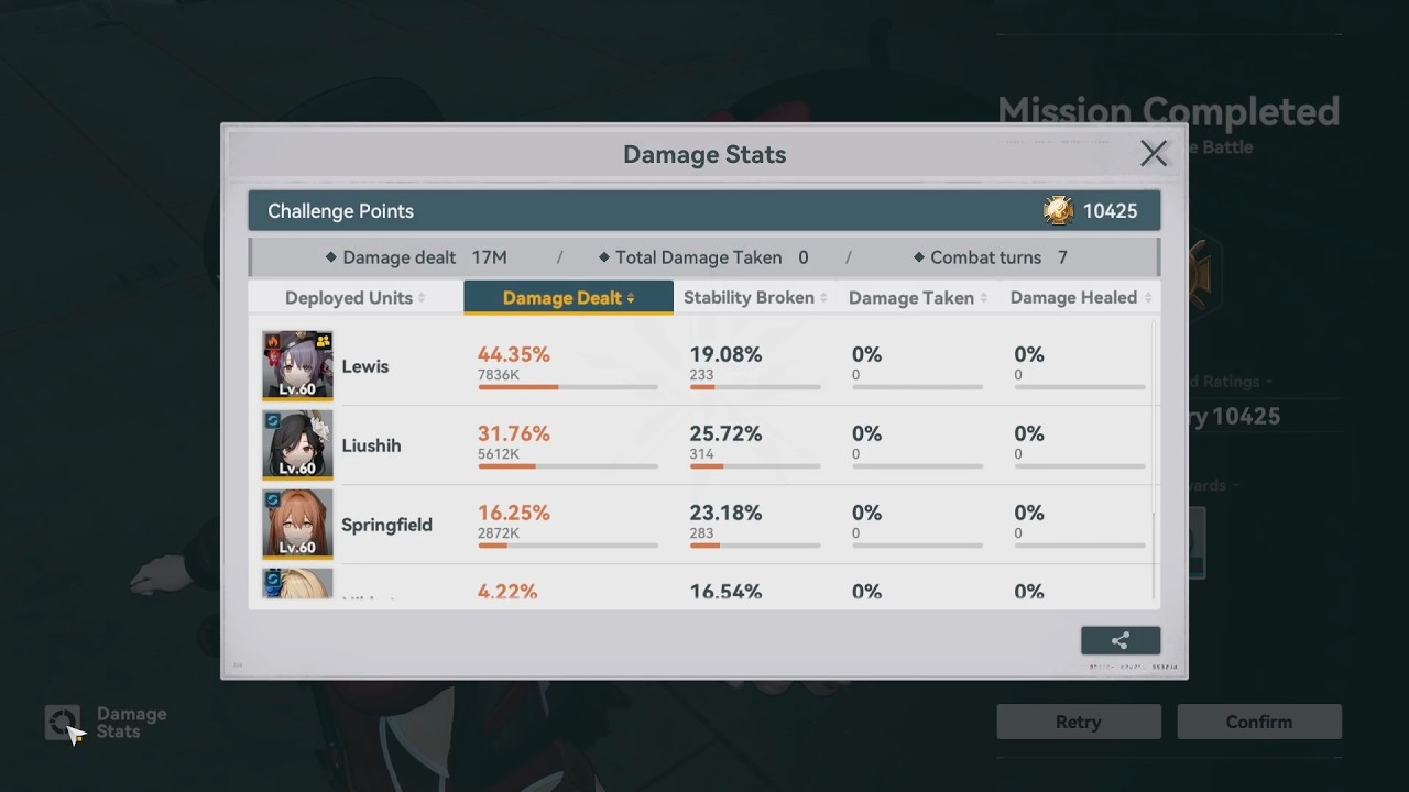 GFL2 CN - Dust Frontline Guild Boss 9 (10.02.2026) - Liu V1R1 dmg potential