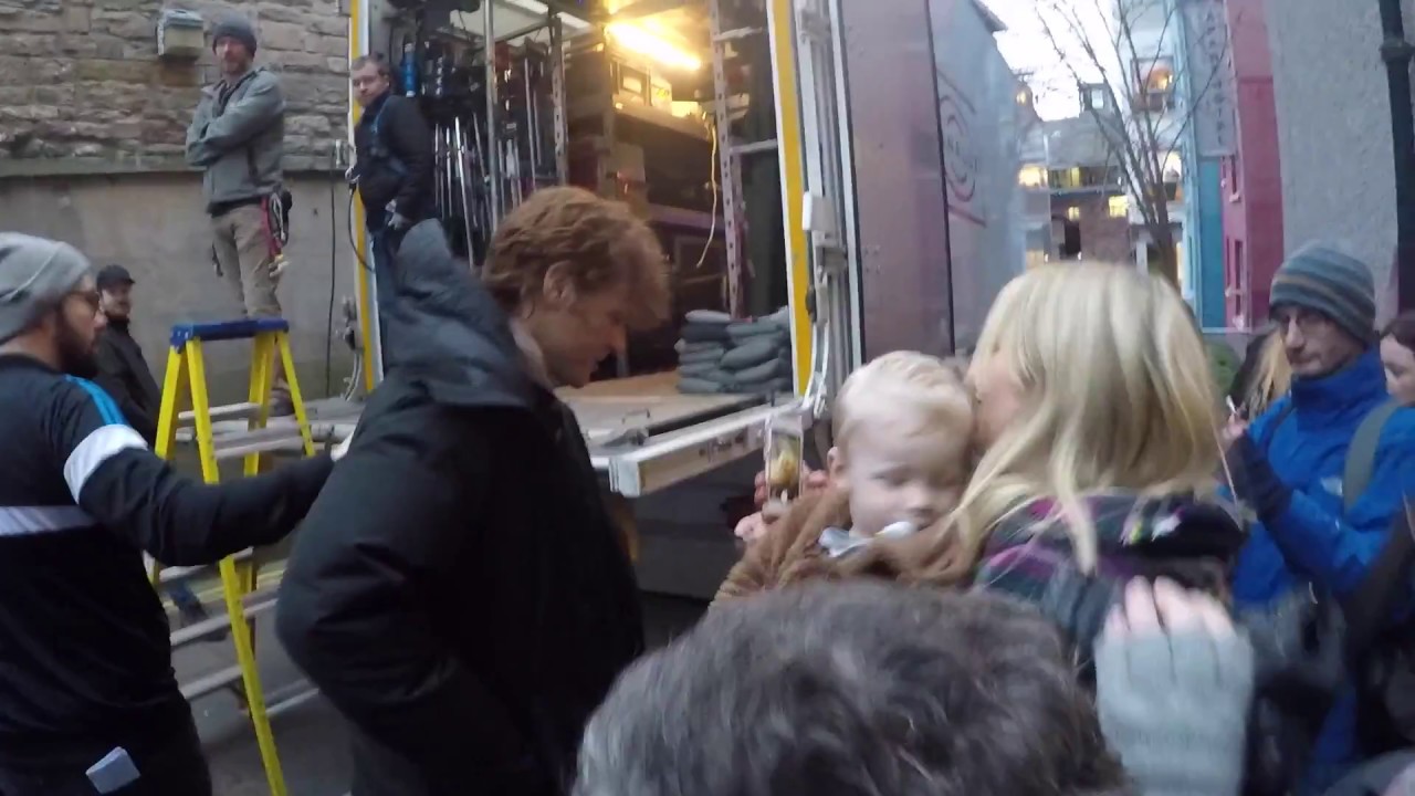 Outlander stars during Season 3 filming in Edinburgh