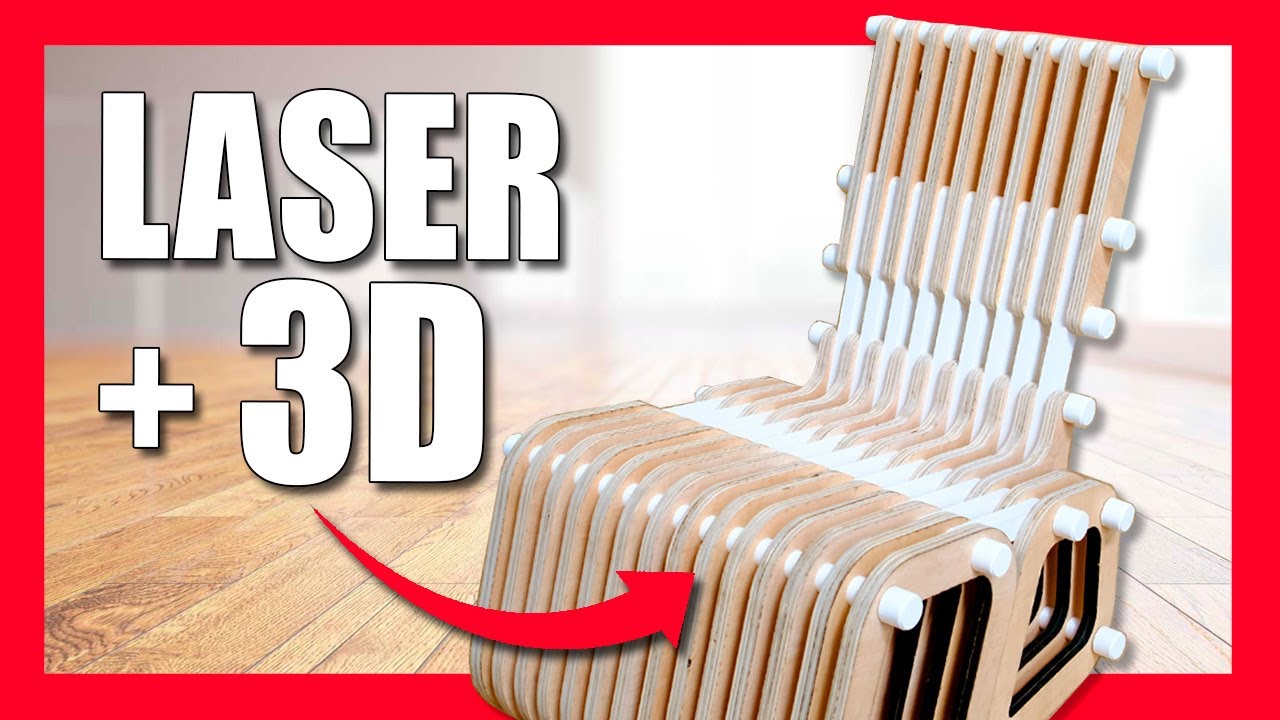 🔨Cómo construir TU PROPIO SILLÓN PERSONALIZADO con CORTE LÁSER + IMPRESIÓN 3D *Creality Falcon 2*