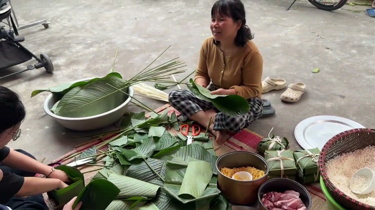 Gói bánh chưng tết 