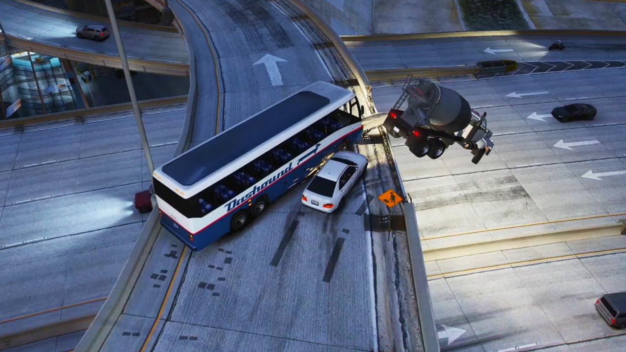 20 Minutes of GTA 5 NPCs Driving Off an Overpass ep2