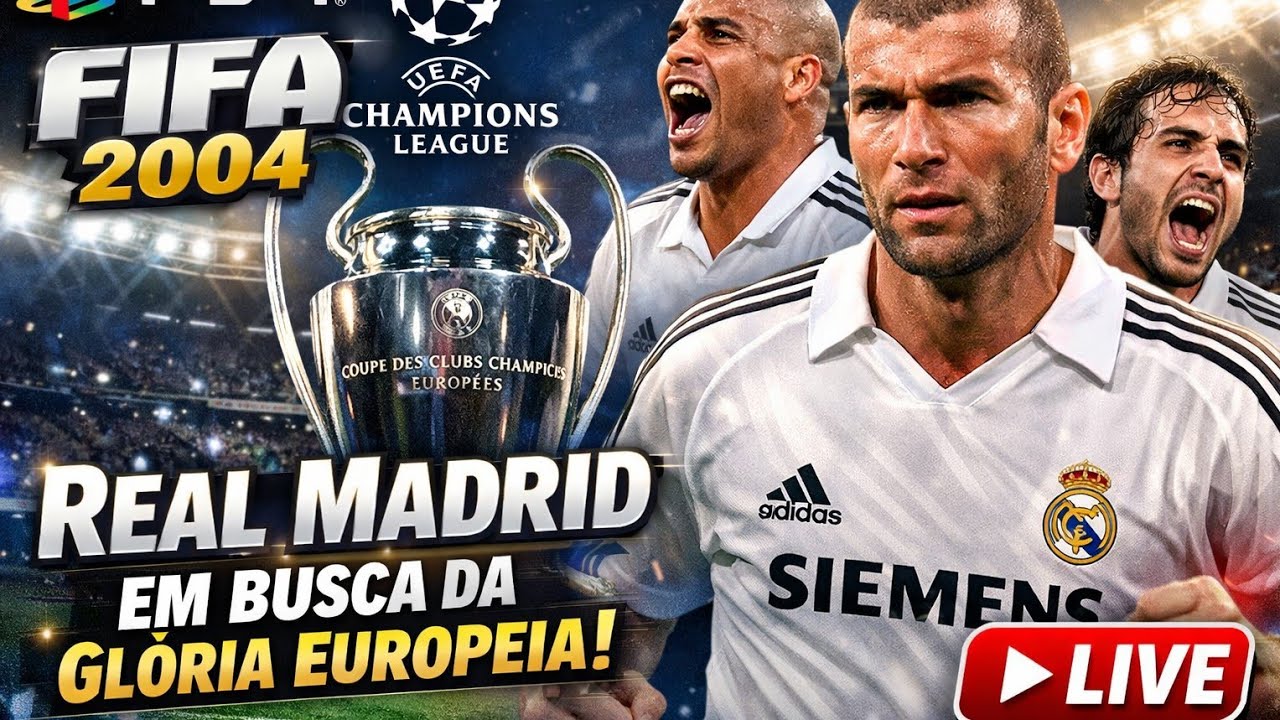 🏆 UEFA Champions League no FIFA 2004 PS1 | Real Madrid em Busca da Glória Europeia. 