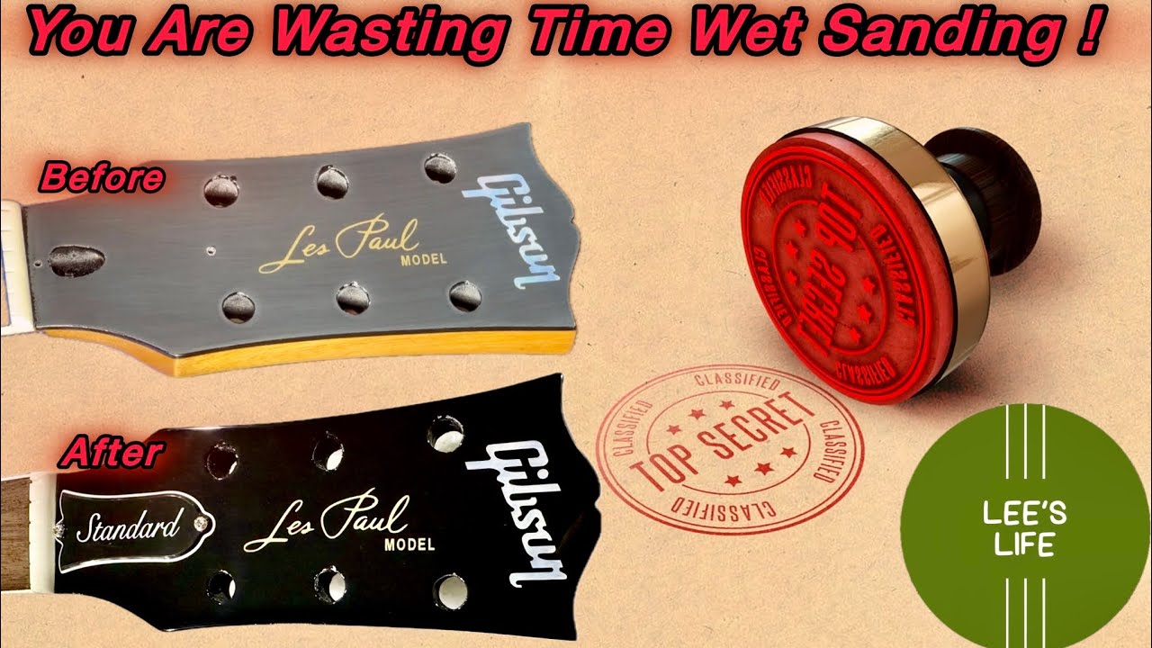 Assilex, the dry sanding “secret” no one tells you! Make your headstock like glass. #guitar #build