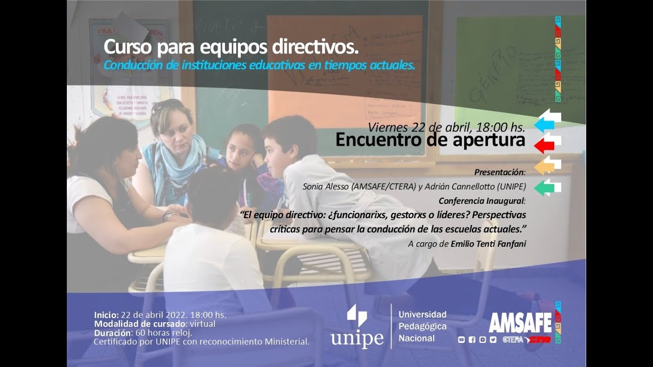 Encuentro apertura curso de Equipos Directivos AMSAFE-UNIPE