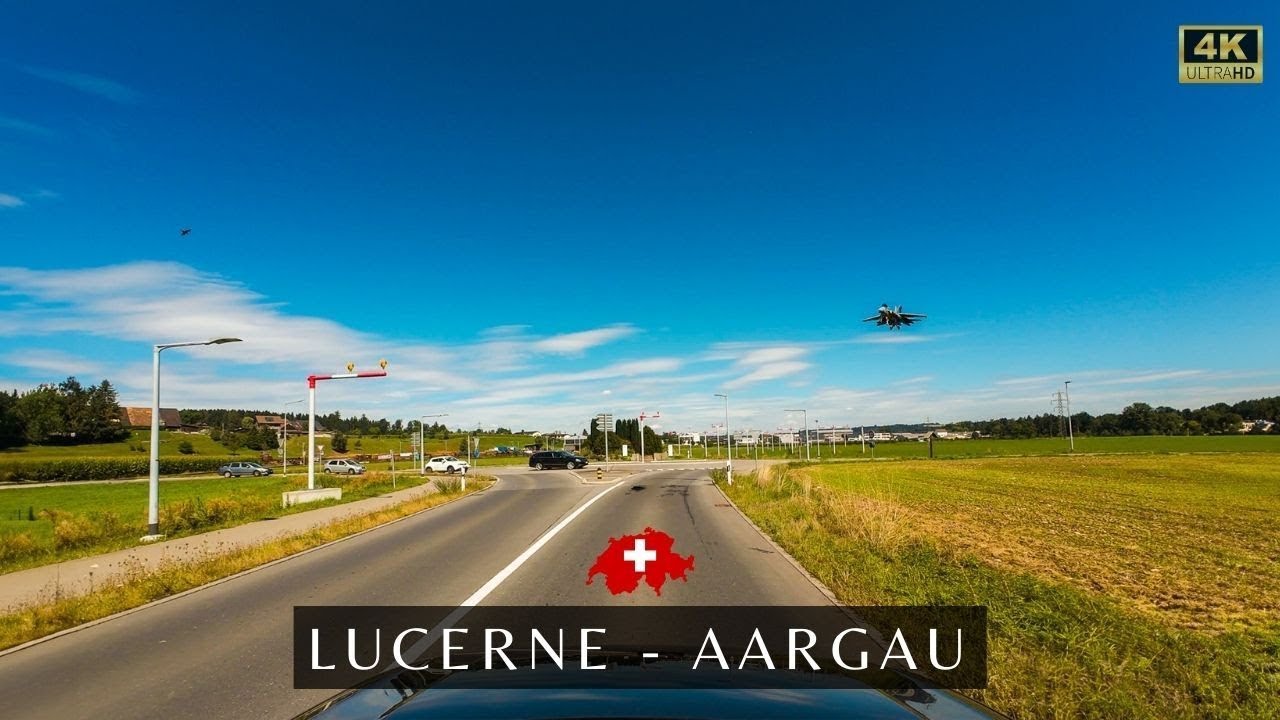 4K Lucerne - Aargau Scenic Drive, Switzerland with Ambient Music