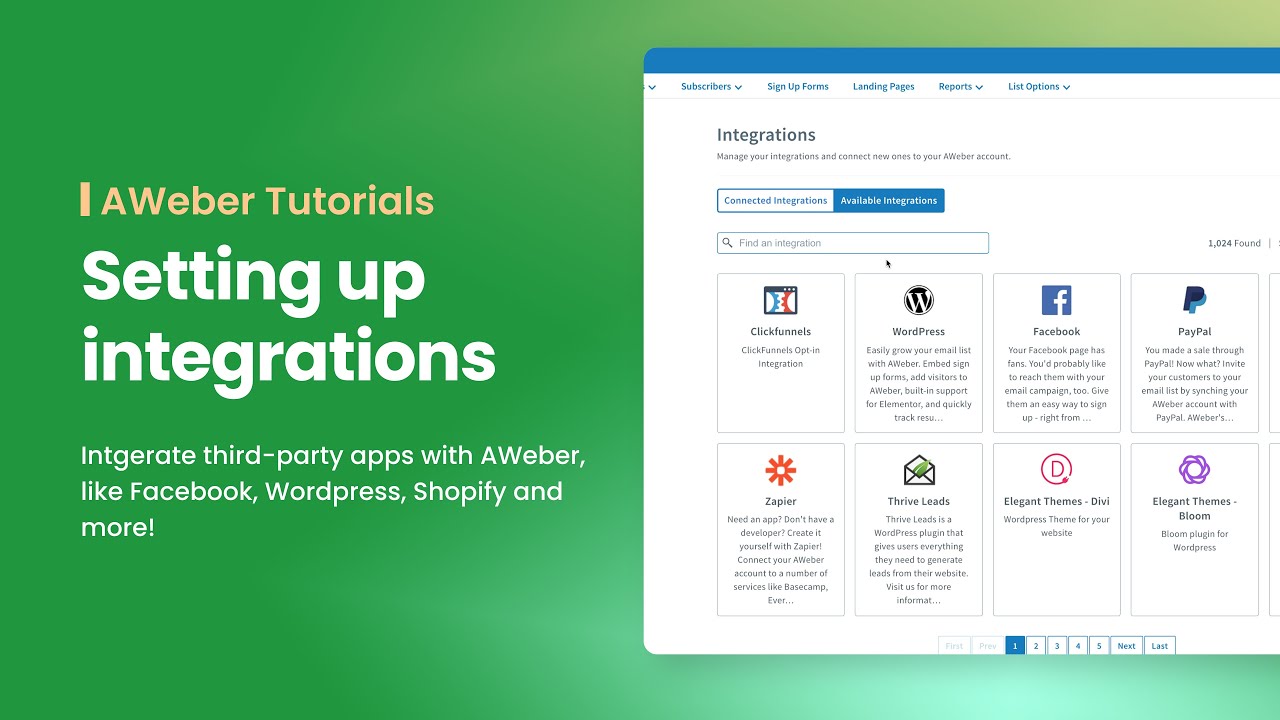 Setting Up an Integration in AWeber