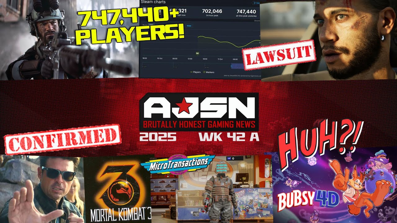 AJS News - Battlefield hits 747K Players, MindsEye Devs SUE, MK3 COMING, Bubsy 4D, Skate $30 SKIN?