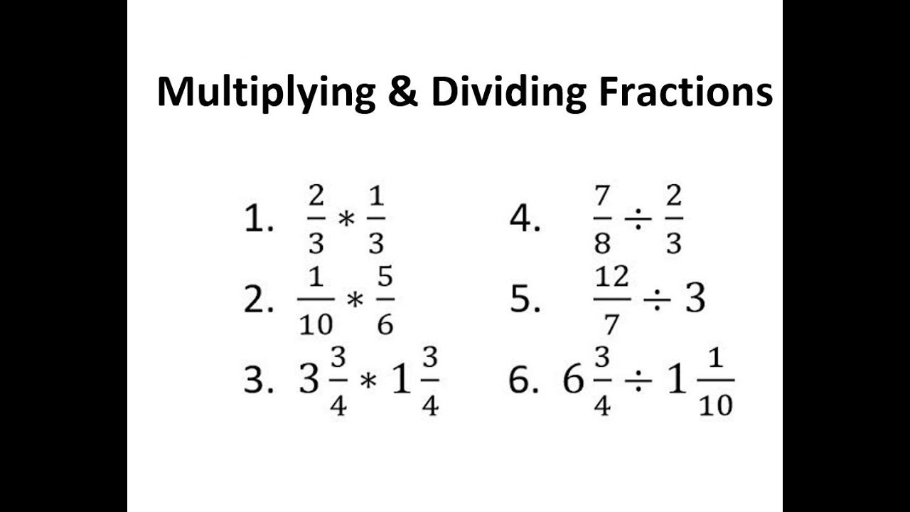 Multiplying and Dividing Fractions