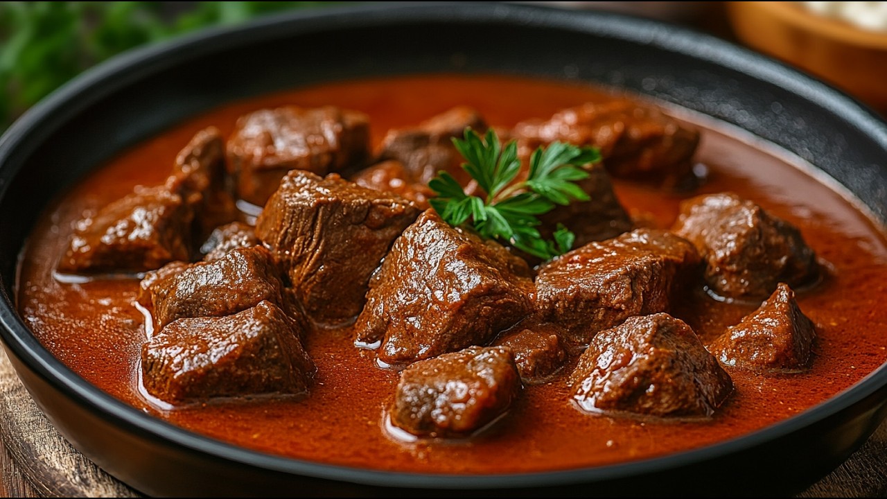 Ein sehr beliebtes Rezept f&uuml;r Rindergulasch in Bier! Sehr einfach und lecker ❗